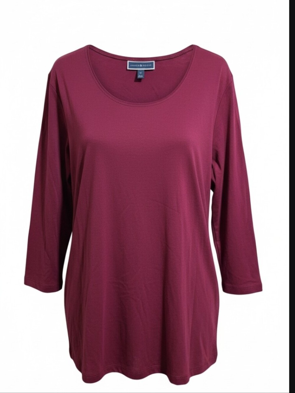 KAREN SCOTT Women's Scoop Neck 3/4 Sleeve Tunic - Berry